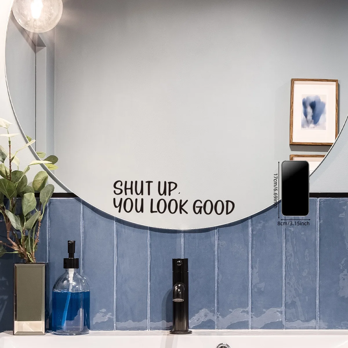 Shut up. You Look Good Mirror Wall Sticker Pvc Wall Stickers Wall Art Wall Paper For Bathroom Art Decor Wallpaper