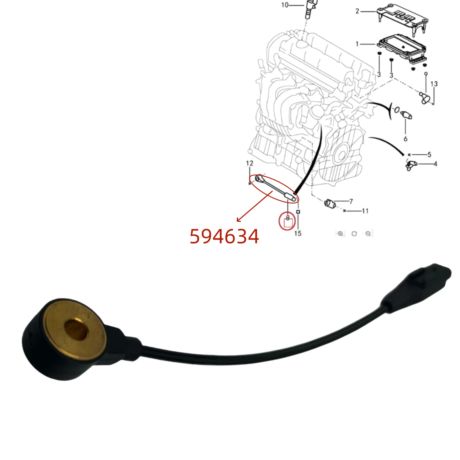 

594634 для Peugeot 3008 307 308 408 T73 407 508 807 Expert 3 Citroen C4 C5 автомобильный датчик детонации