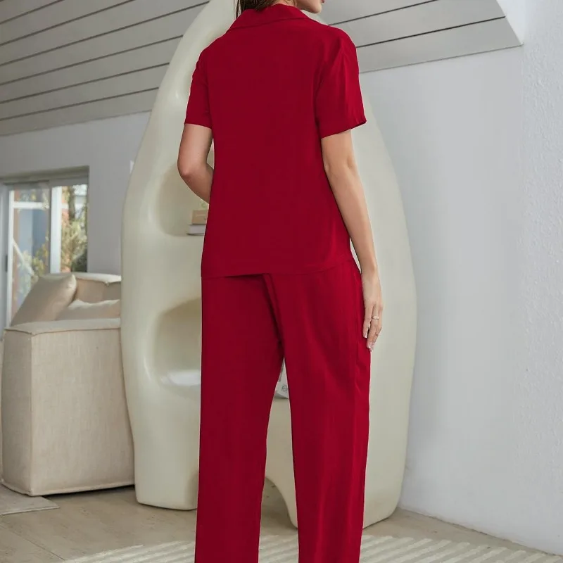 Women's 3Piece Summer Sleep Set Pure Color Vest Tee Pants Lightweight Loungewear Breathable Layerable Homewear for Hot Sleepers