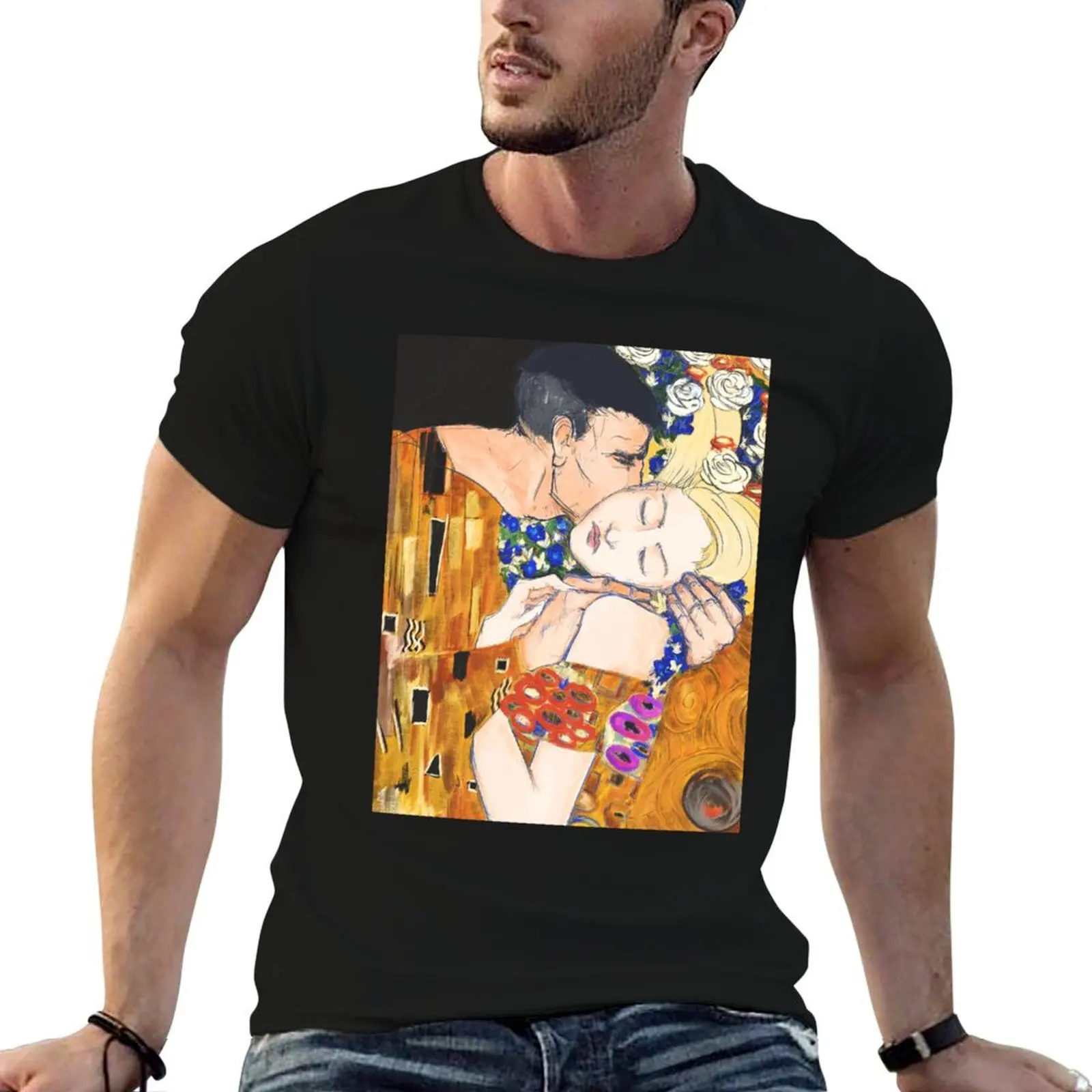 Kastle, after Klimt T-Shirt oversized t shirt custom t shirt plain Blouse mens clothing