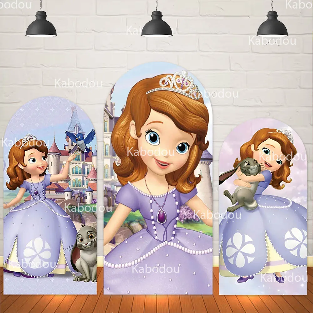 Sofia the First Backdrop Arch Cover Girl Birthday Party Decoration Baby Shower Photo Photography Background Studio Prop