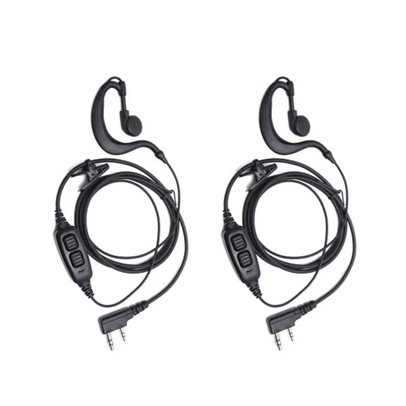 2-Pins Dual Ptt Oortelefoon Microfoon Voor Baofeng UV-82 UV-8D Walkie Talkies Akoestische Headset UV-8 Uv82l UV-89 UV-82TP GT-5TP UV-8