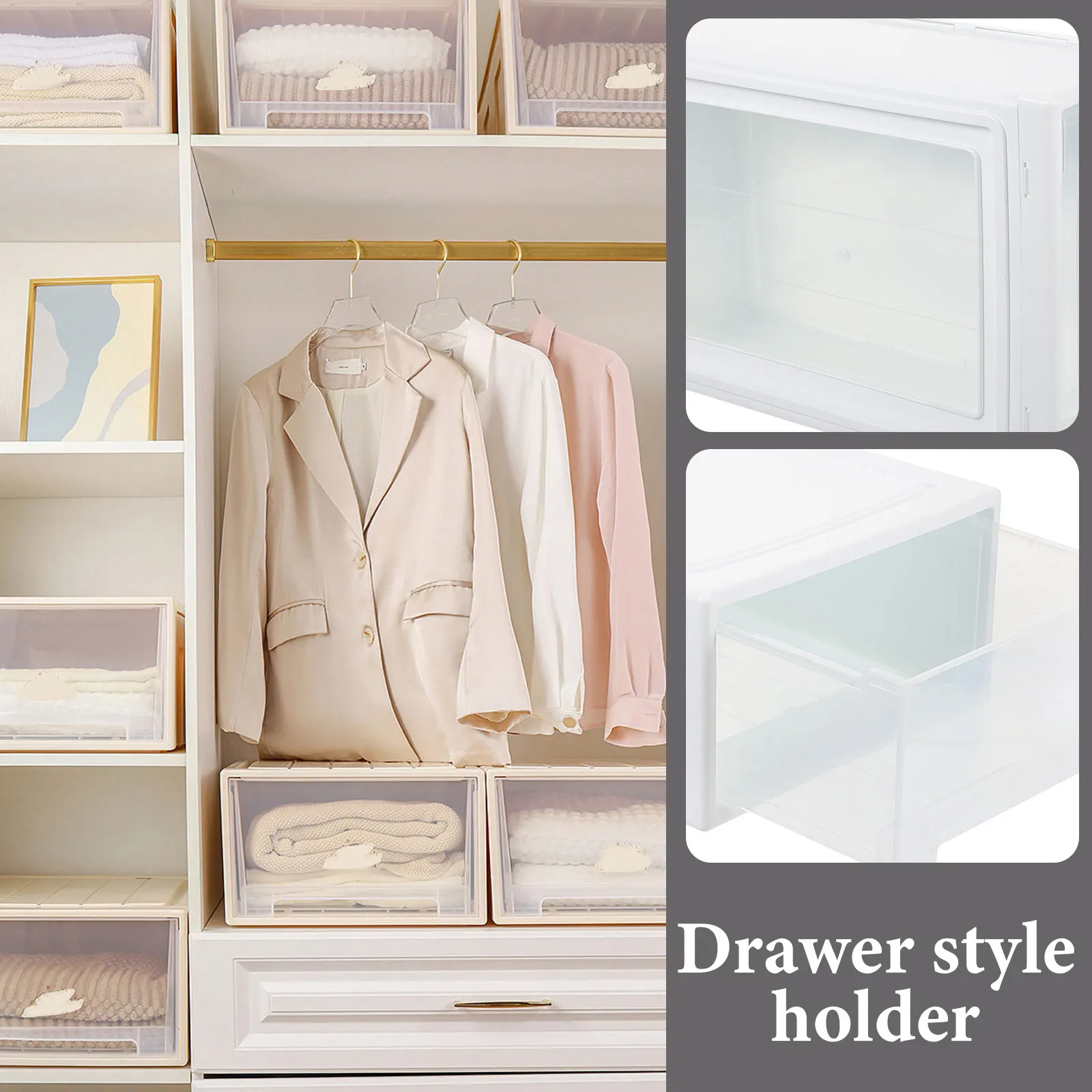 

1 pc Drawer Style Underwear Storage Box Large Capacity Socks Container Home Organizer Plastic Case For Bras Scarves Ties Hosiery