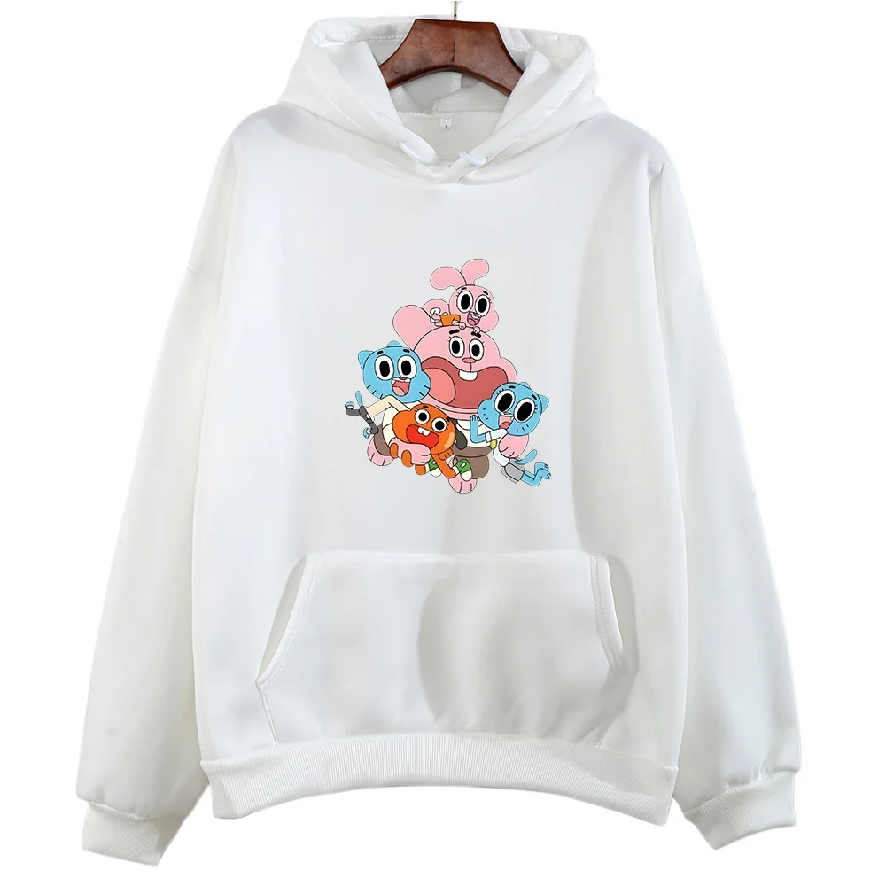 Gumball Wattersonn Characters Print Sweatshirts Cute Cartoon Anime Hoodie Autumn Women/men Fleece Clothing Soft Comfortable Tops