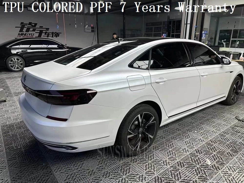 Electric Gloss White TPU COLOR PPF Wet Application for Vehicle Aircraft Yacht Boat Car Paint Protector Covering Wrap Film 5x52ft