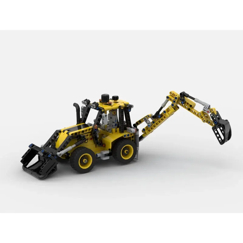 MOC-224318 Klassisches neues Baggerlader-Ziegelmodell, 571-Teile, kreatives Spielzeuggeschenk für Jungen, Kindergeburtstag und Weihnachten