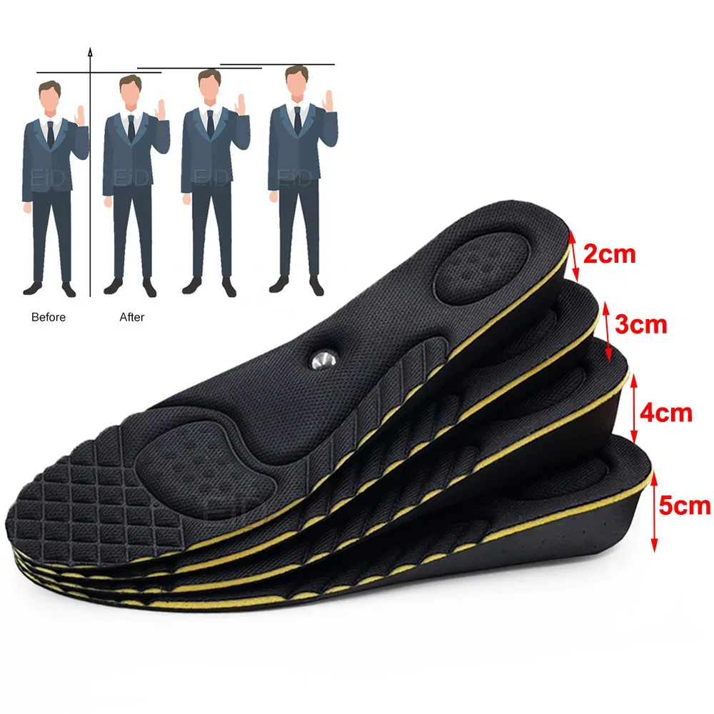 Ultraleichte, unsichtbare Einlegesohlen zur Erhöhung der Körpergröße für Männer und Frauen, Magnet-Massage-Schuheinlagen, 2/3/4/5 cm höhere Einlegesohlen mit Dämpfung