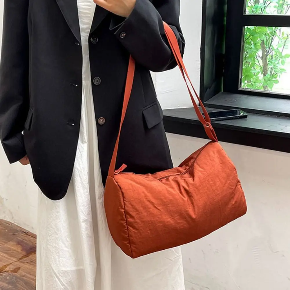 

Fashion Korean Style Versatile Shoulder Bag Solid Color School Bag Simple Crossbody Bag Large Capacity Dumpling Bag Travel