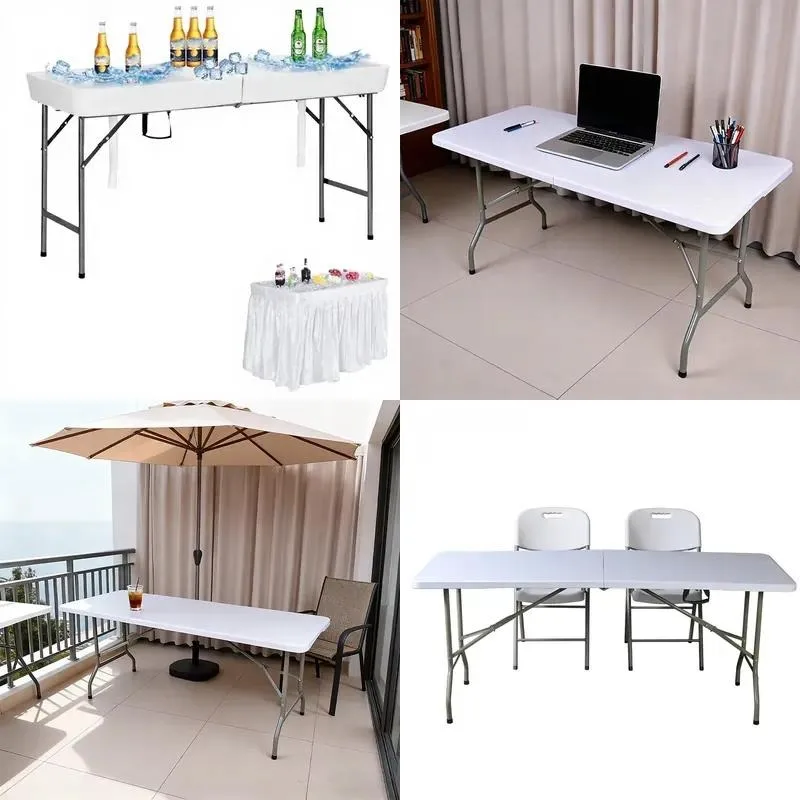 Adjustable Folding Camping Table Portable Outdoor Picnic Desk for Car Kitchen Holds Food Laptop Easy to Carry