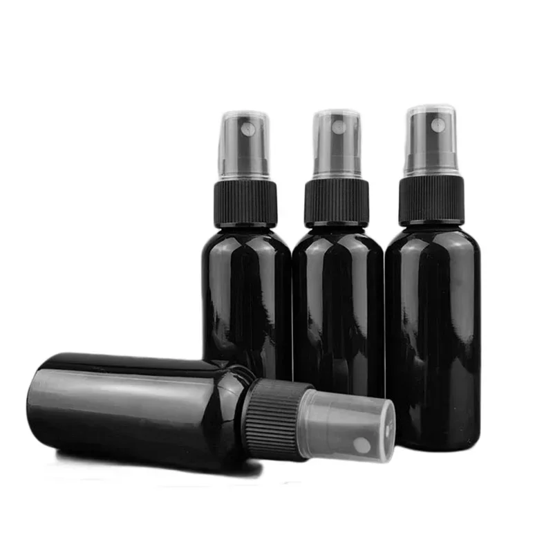 10Pcs 100ml Plastic Black Spray Bottle Travel Empty Refillable Bottles Skincare Liquid Perfume Automizer Cosmetic Containers