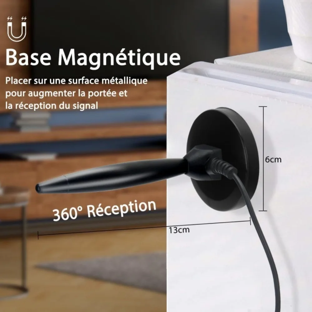 هوائي تلفزيون داخلي مع معزز للإشارة - هوائي رقمي عالي الدقة طويل المدى للتلفزيونات الذكية والأكبر سنا، يدعم القنوات المحلية، 4K 1080p