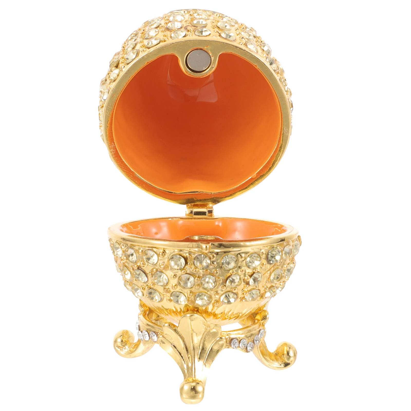 

Jewelry Box Holder Trinket Boxes Easter Jeweled Dressing Table Hinged Egg Alloy