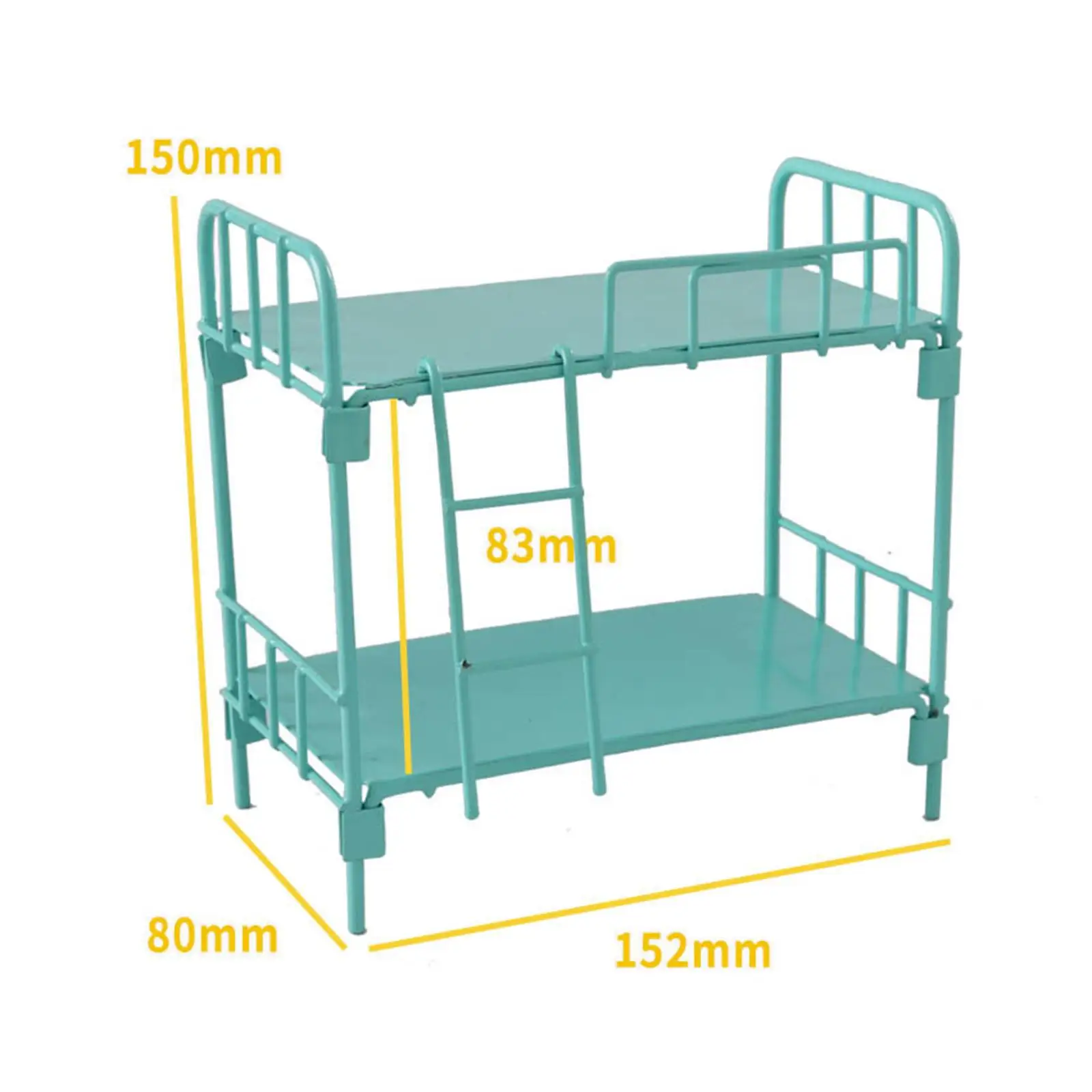 1/12 ドールハウス金属二段ベッドミニチュアモデルごっこ遊びおもちゃ多目的