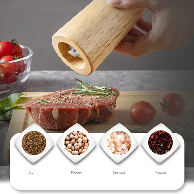 

Nordic Style Manual Salt & Pepper Grinder - Adjustable Coarseness with Ceramic Core for Kitchen Seasoning Refillable Spice Mill