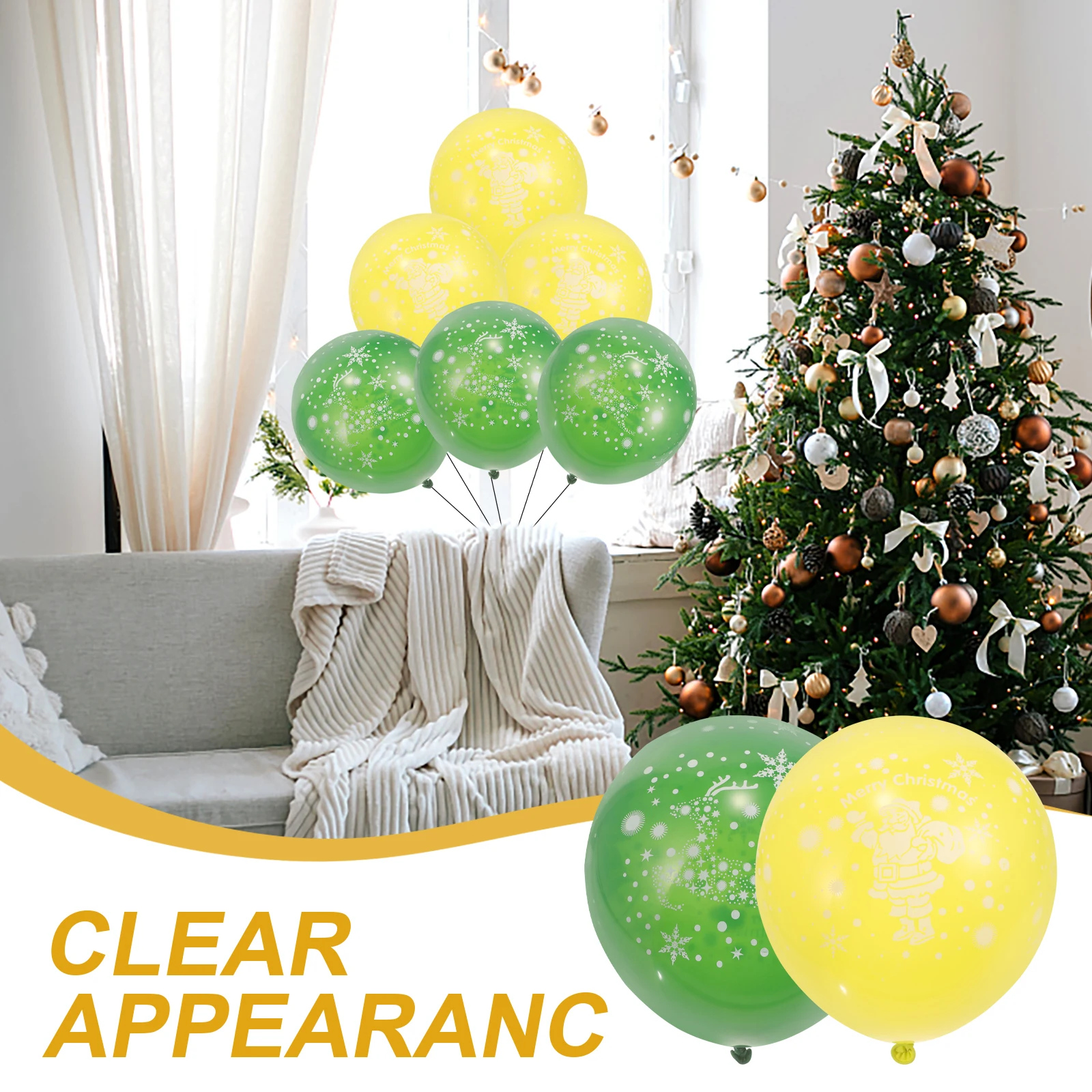 

100pcs 12 Inch Christmas Latex Balloons Colorful Printed Party Supplies Decoration For Home Bar Club Reusable Festival