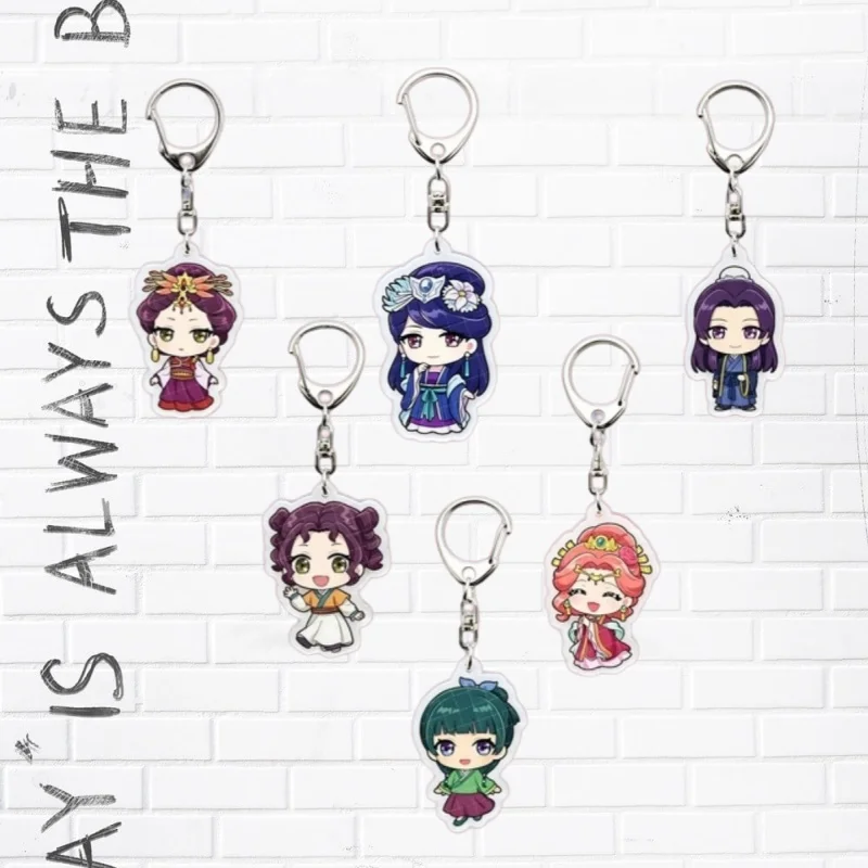 Anime Acrylic Key Buckle for The Apothecary Diaries Maomao Jinshi Creative Cartoon Peripheral Transparent Acrylic Key Pendant