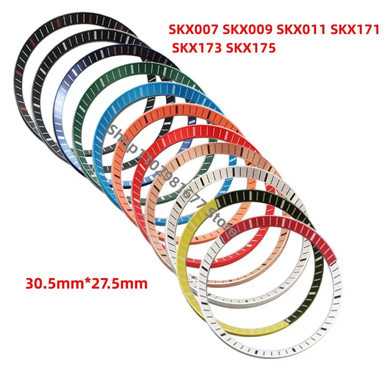 SKX007 30.5mm Watch Accessories Copper SRPD Red Green Blue Chapter Ring Scale Insert Fit For SKX007 SKX009 SKX013 NH35 NH36 Case