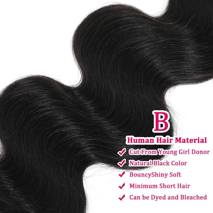 Rambut Bundel Body Wave Rambut Asli Manusia 16 18 20 Inch Grade 12A 100% Rambut Virgin Brasil Tanpa Proses Body Wave Paket 3 Bundel