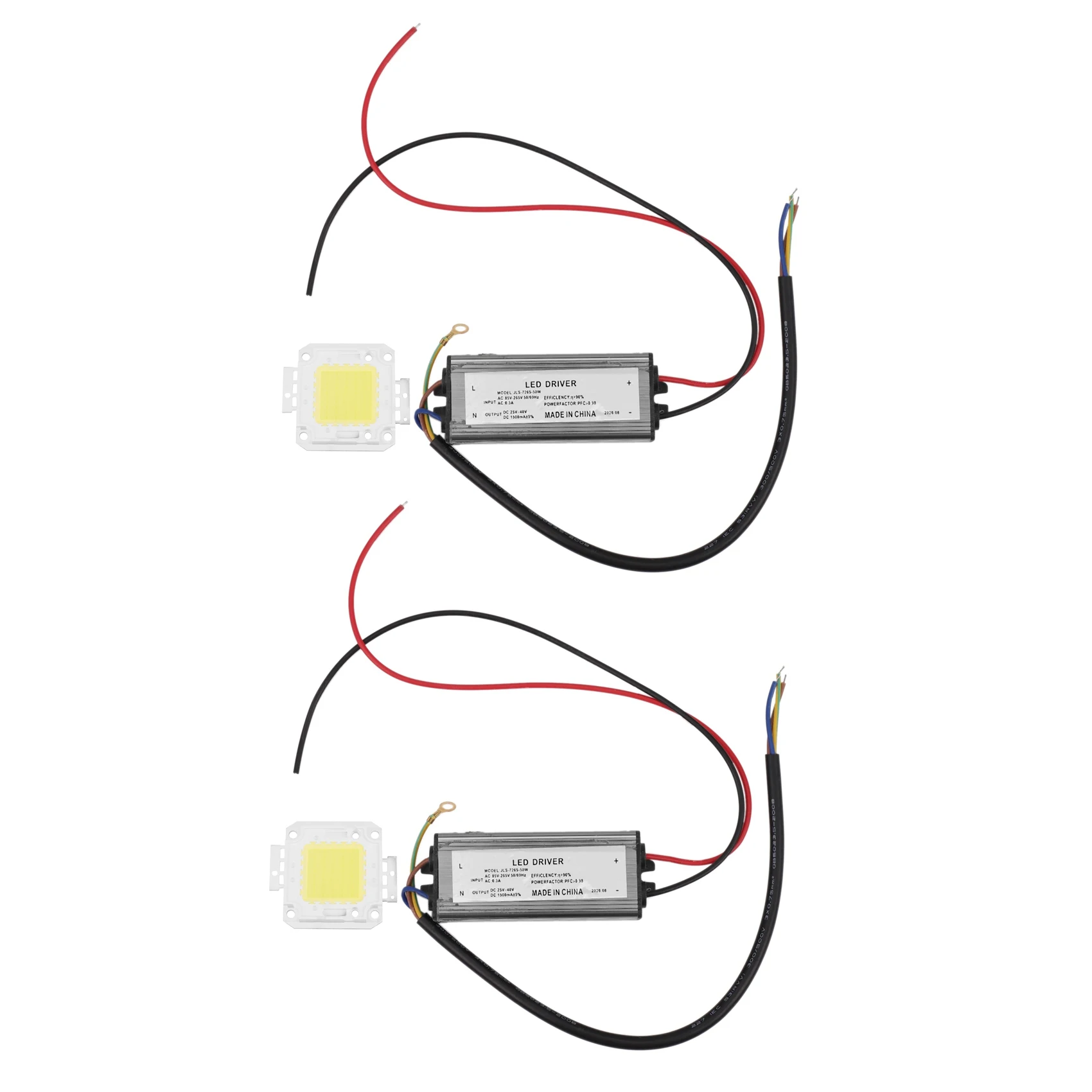 ABJN-2X 50W LED Driver Waterproof IP67 Power Supply High Power Adapter + 50W LED Chip Bulb Energy Saving For DIY Daylight