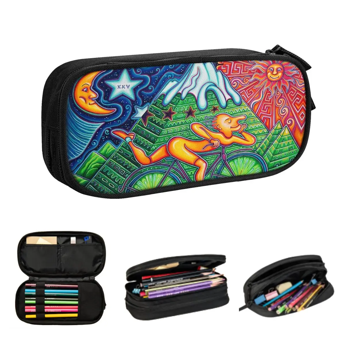 Discovery Of LSD Albert Hofmann Federmäppchen für Schüler, Geschenke, Stiftbox, Bleistiftbeutel, großes Fassungsvermögen, Federmäppchen
