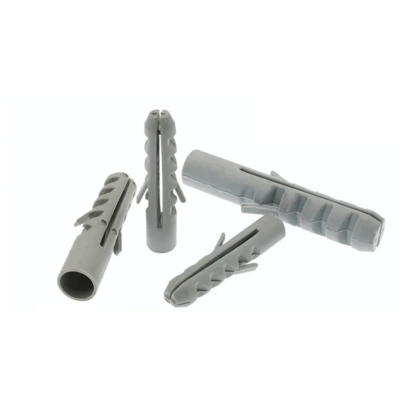M4 M5 M6 M8 M10 M12 M14 Plastic Expansion Pipe Grey Wall Anchors Nylon Rubber Wall Plug Screw Expansion Screw Expansion Tube