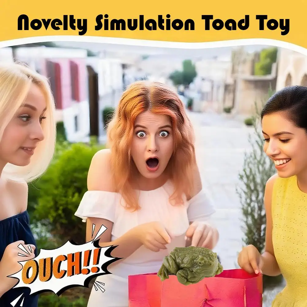 Stress Relief Frog Squeeze Toy Funny Toad Frog Squeeze Stress-relief Soft Decompression Toy Sticky Frog SimulationToy Tricky