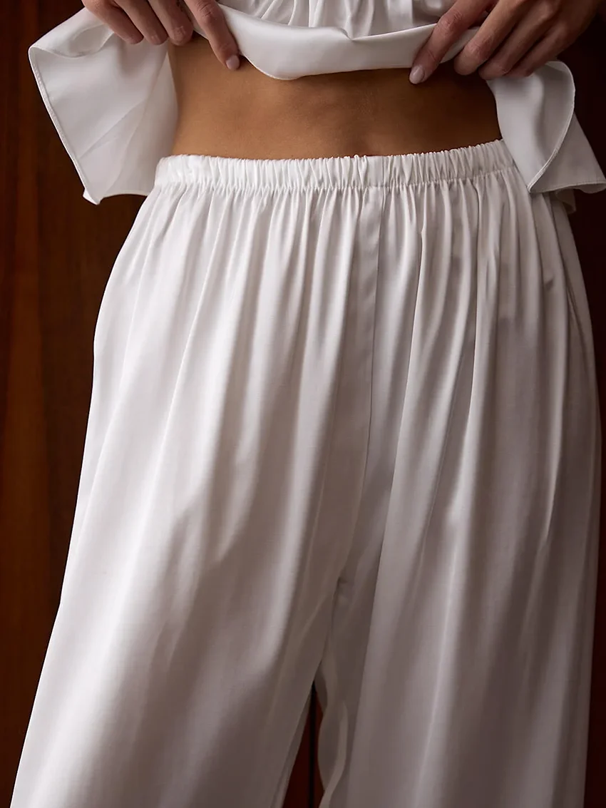 Marthaqiqi Summer Women Nightgown Set Sexy Crop Top Sleepwear V-Neck Nightwear Tank Top Pajamas Pants Casual Ladies Home Clothes