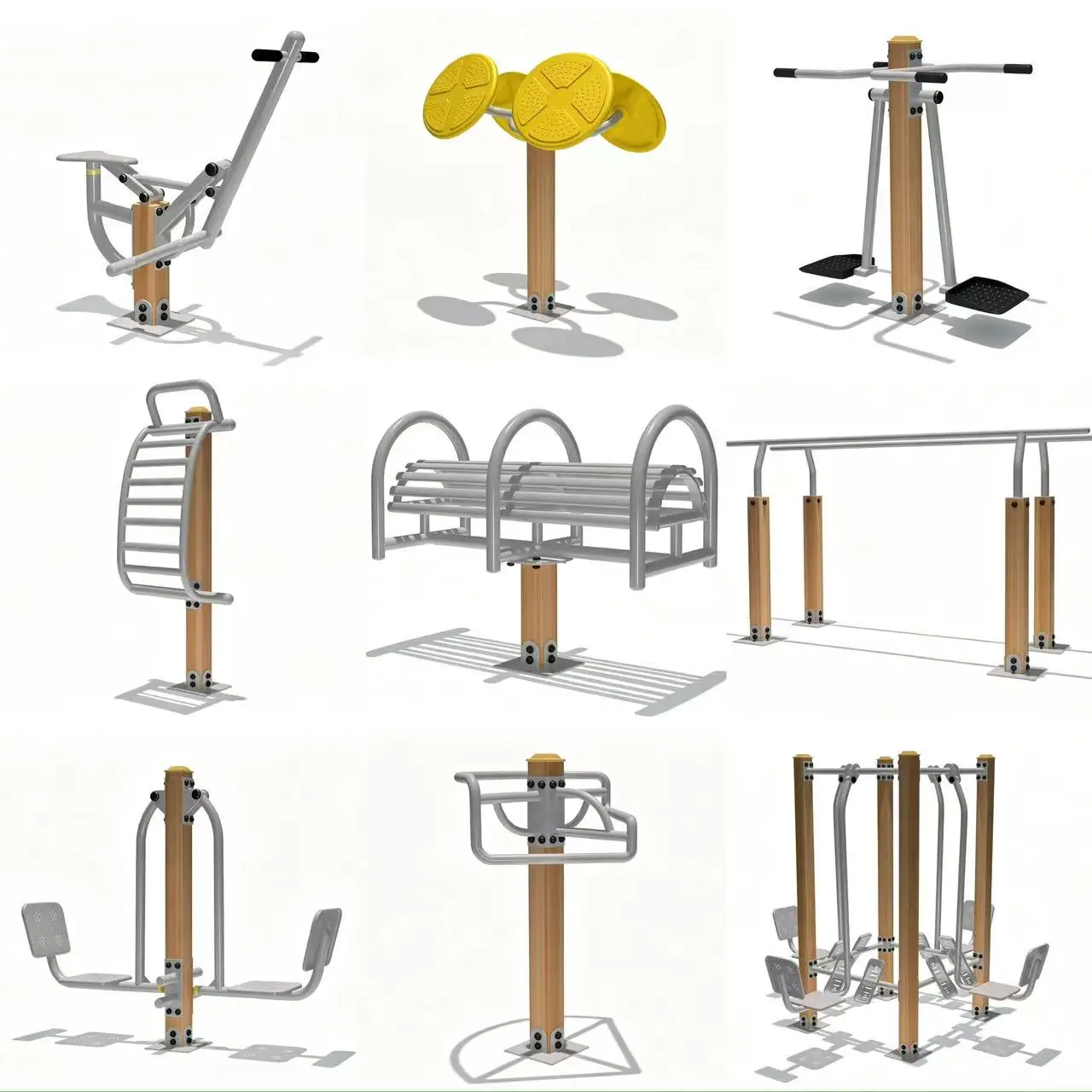 Durable 4‑Users Outdoor Tai Chi Air Walker Exercise Equipment for Public Community Park Fitness Workout