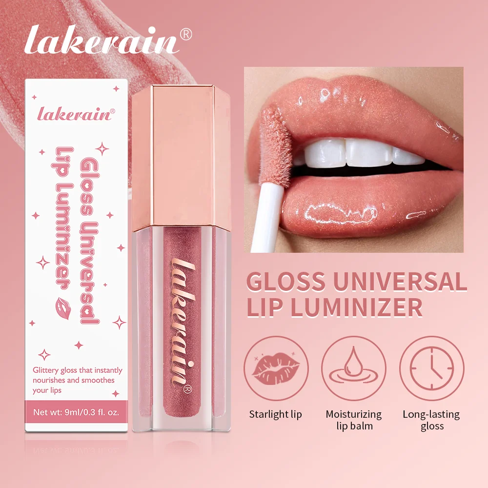 8-Color Liquid Light Glitter Lip Glaze Long-lasting Deep Moisturizing Lip Gloss Reduce Lips Lines Slight Shimmer Makeup Lip Oil