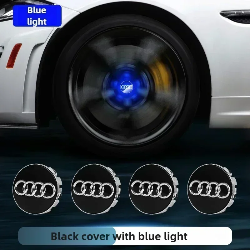 AUDI 4pcs 61mm 68mm Hub Led Lights Cap Car Floating Illumination Wheel Center Covers Caps For AUDI A3 A4 A5 A6 A7 A8 S4 Q7 Q3 Q5 image 3