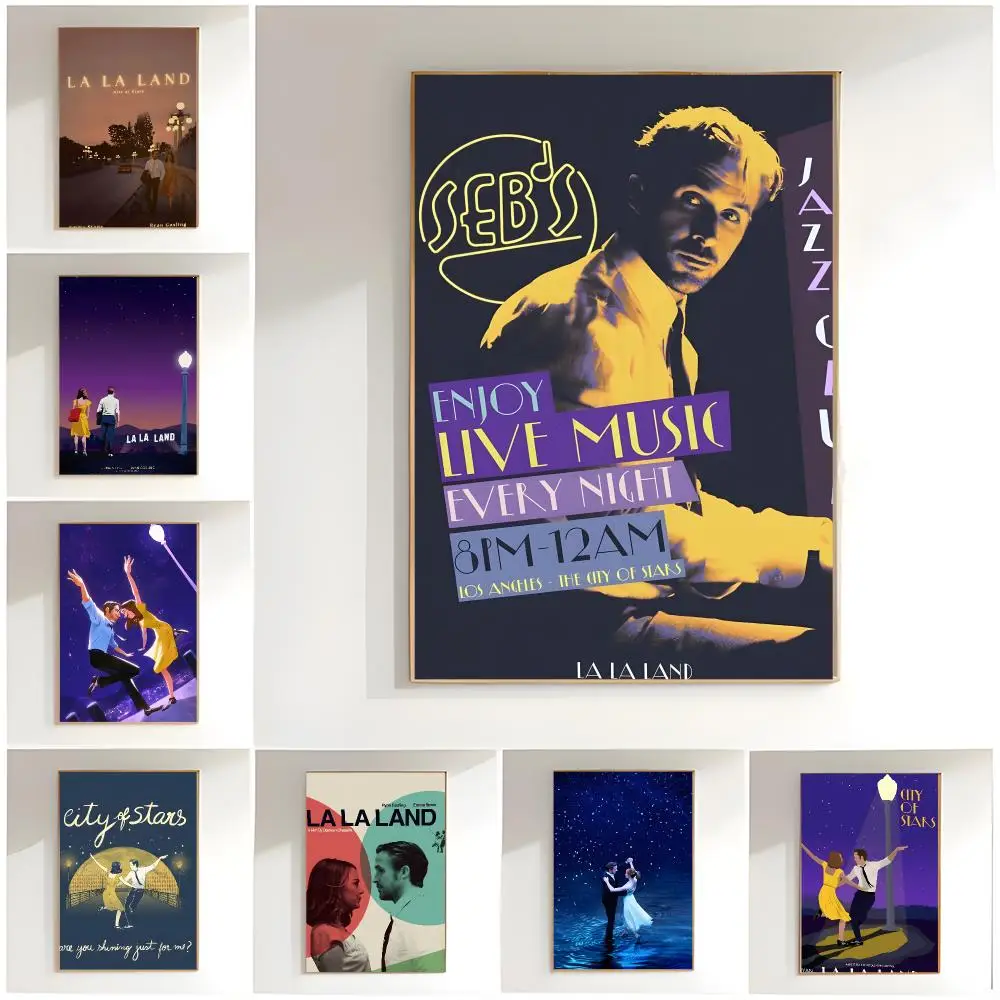 romance musical l-la la land Poster Classic Wall Art  Home Decor  Peel and Stick Unframed