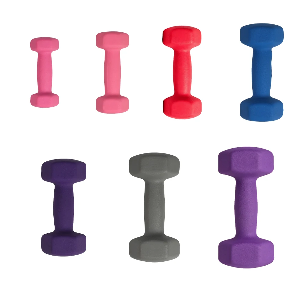 Juego de 2 mancuernas - 2 x 2 kg, mancuernas hexagonales, superficie de vinilo, ideales para fitness, ejercicio y entrenamiento, gimnasio en casa,
