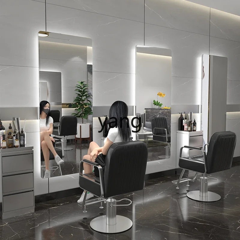 yjq simple barber shop mirror table hair salon special mirror wall hanging single and double-sided customization