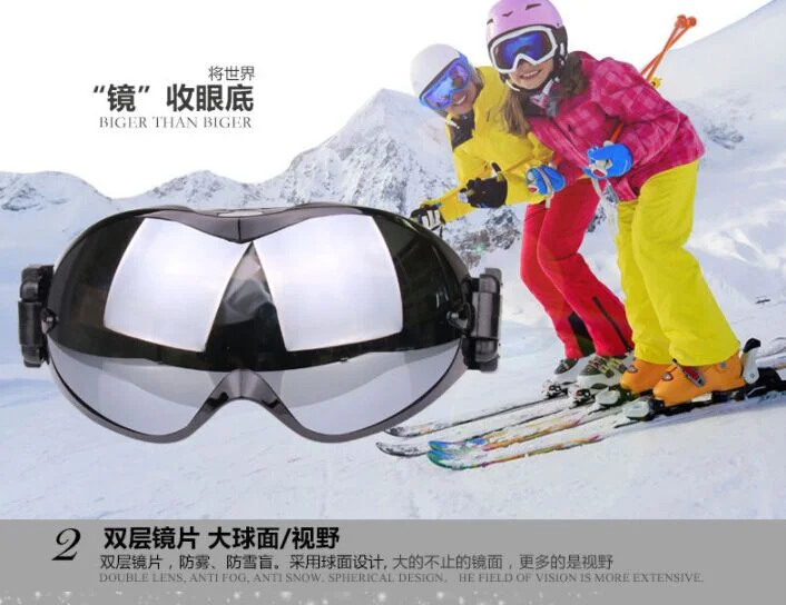 Adult Snowboard Ski Goggles Double Layer UV400 Skiing Sunglasses Plated Motocross Off Road Glasses