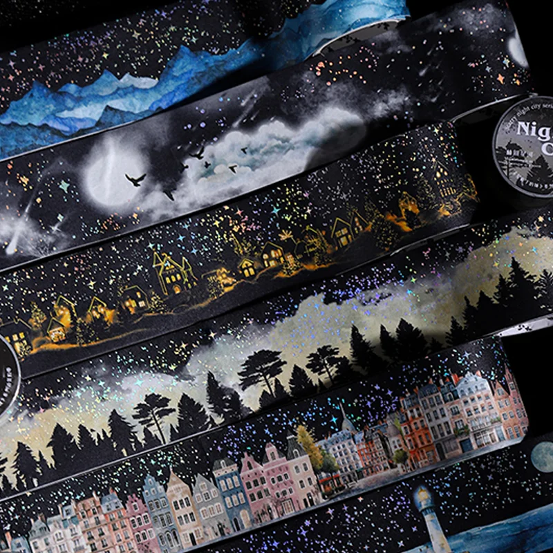 Mr Paper – ensemble de rubans de masquage washi Starry Night Aquascape, fournitures de papeterie, fournitures de journal, fournitures de scrapbooking