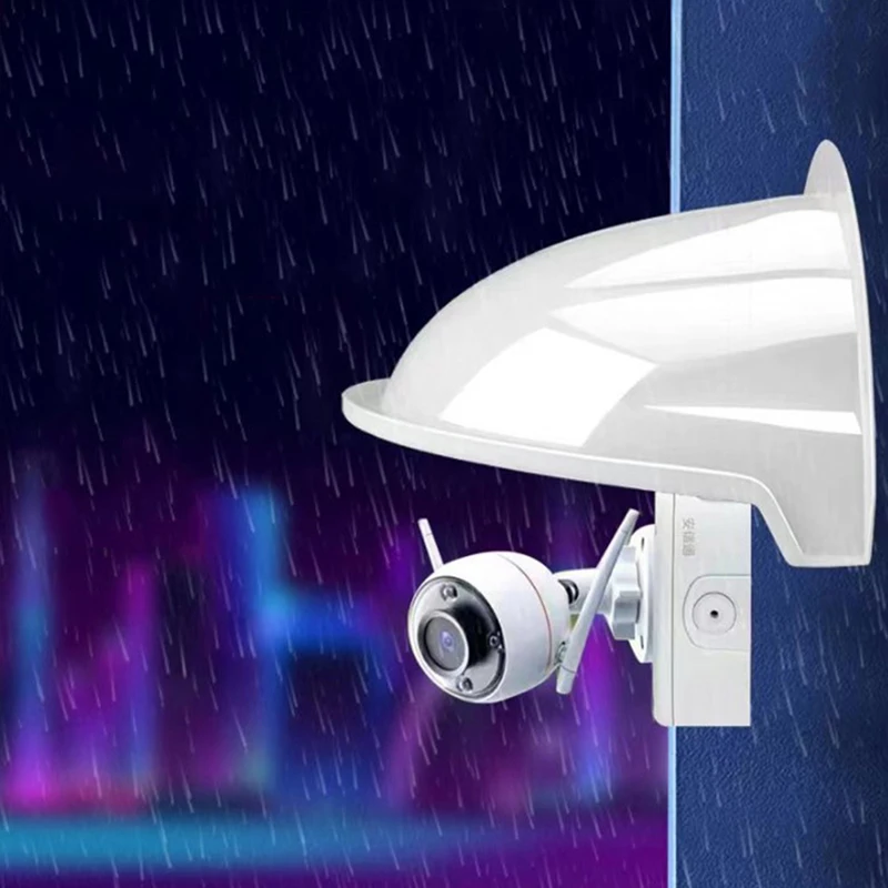 1Pc CCTV Turret Dome Camera Rain Sun Shield Weather Cover Anti Glare Side Bracket - Outdoor Surveillance Camera Protection