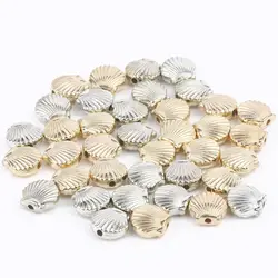 100Pcs 9x8mm Golden Shell Acrylic Beads Plating CCB Spacer Beads For Jewelry Making Diy Bracelet Necklace Craft Accessories