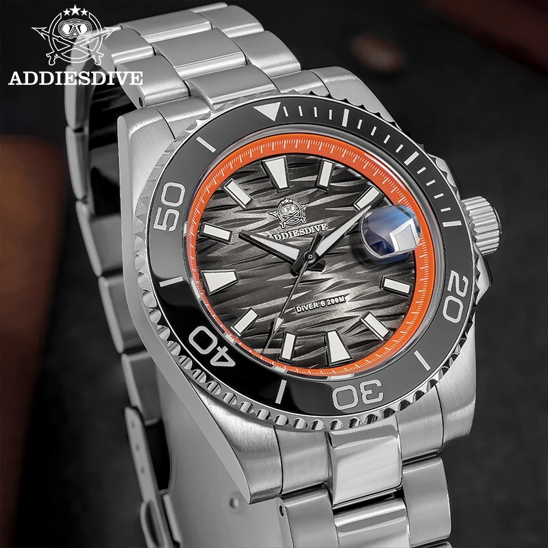 

ADDIESDIVE Men's Watches Diving Quartz Wrist Watch For Men 316L Stainless Steel Ceramic Bezel 200m Waterproof Luminous AD2514