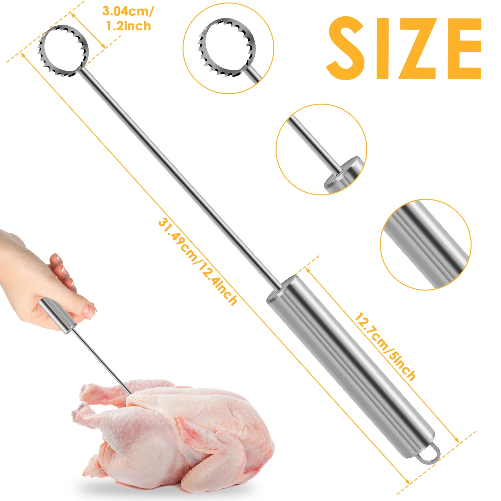 Chicken Lung Remover with Ergonomic Handle Food Grade Chicken Lung Scraper Stainless Steel Lung Remover Efficient Chicken Lung