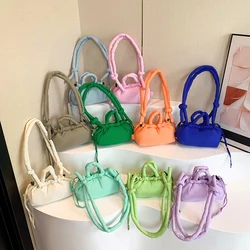 Candy Color Shoulder Bag Cotton Padded Fashion Handbag Soft Puffer Crossbody Bag Small Tote Bag for Women