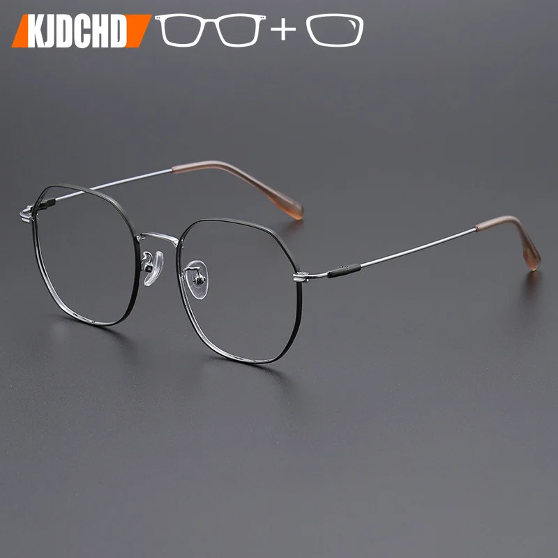 

KJDCHD ретро многоугольные оптические очки по рецепту для мужчин и женщин, блокирующие синий свет, очки для чтения, близорукость, мультифокальные очки с рецептами