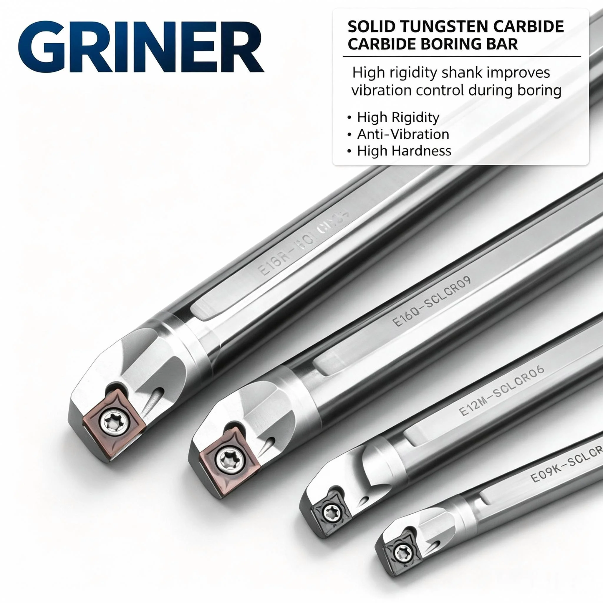 Barre de perçage à refroidissement central en carbure solide GRINER, série SCLCR, 95 °   Tige de tournage interne pour inserts CCMT, usinage de trous intérieurs CNC