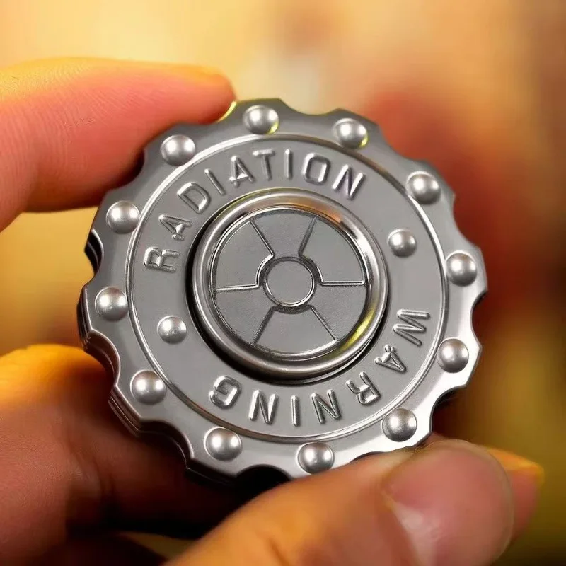 EDC Gear Hand Spinner Clicker Adult Fidget Toy Radiation Warning Fidget Slider Spinner ADHD Tool Anti-anxiety Stress Relief Toys