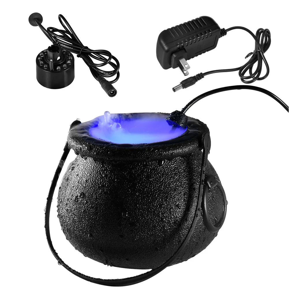 Mist Maker Halloween Smoke Machine Color Changing Fog Lamp Detachable Waterproof Rack Water Fountain Fog Machine Party Prop Eu