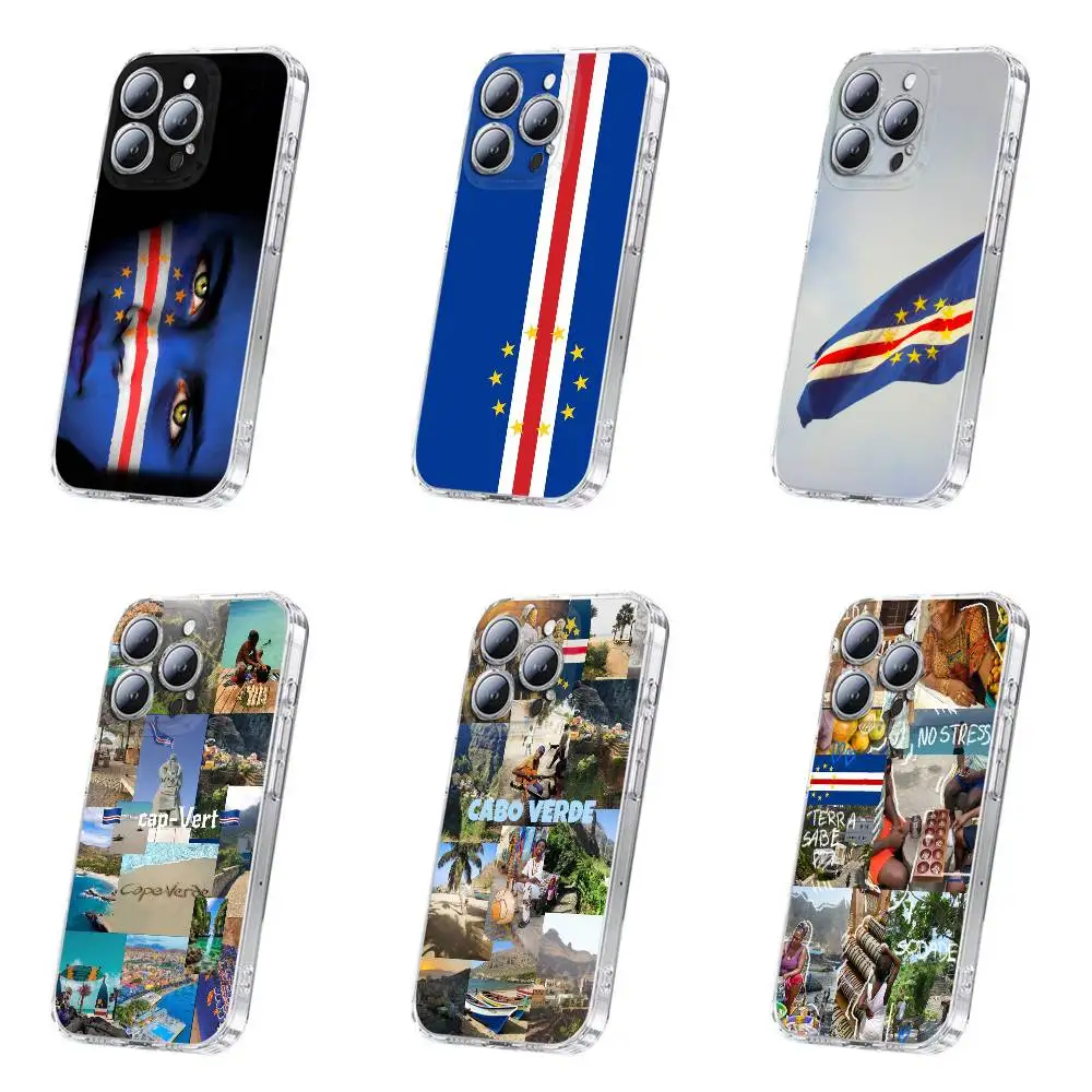 Africa Cape Verde Passport Flag Phone Case For iPhone 12,16,11,14,13,17,15 Plus,Pro,Max,Plus,E,Air,Mini Transparent Cover #1