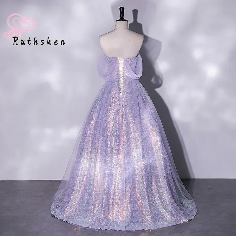 Customized Prom Dresses 2024 Light Purple Sequin Ball Gown Vestidos De Gala Fashion Women Formal Party Evening Gowns