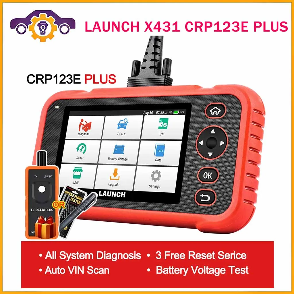 

LAUNCH X431 CRP123E PLUS Car OBD2 Diagnostic Tools Obd2 Scanner Engine ABS Airbag SRS AT Oil ETC SAS Code Reader Free Update