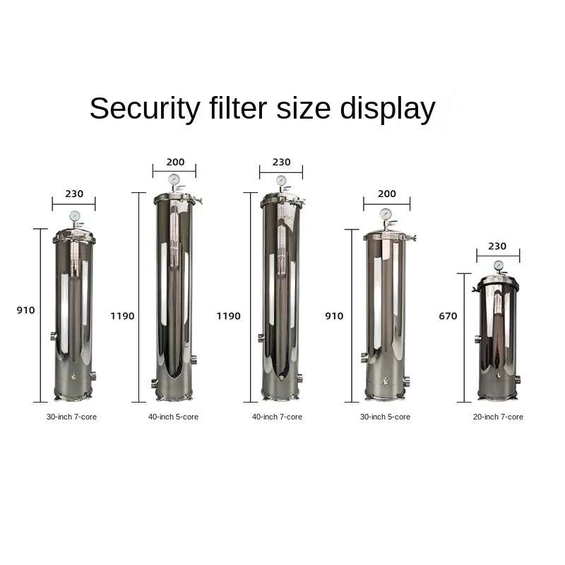 Stainless steel 304 precision security filter, well water, tap water pipeline water purifier, PP cotton filtration equipment