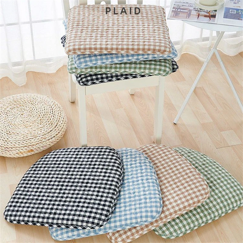 

Simple Plain Color Home Cushion Horseshoe Shaped Living Room Dining Chair Anti Slip Mat Square Office Sedentary Soft Stool Pad