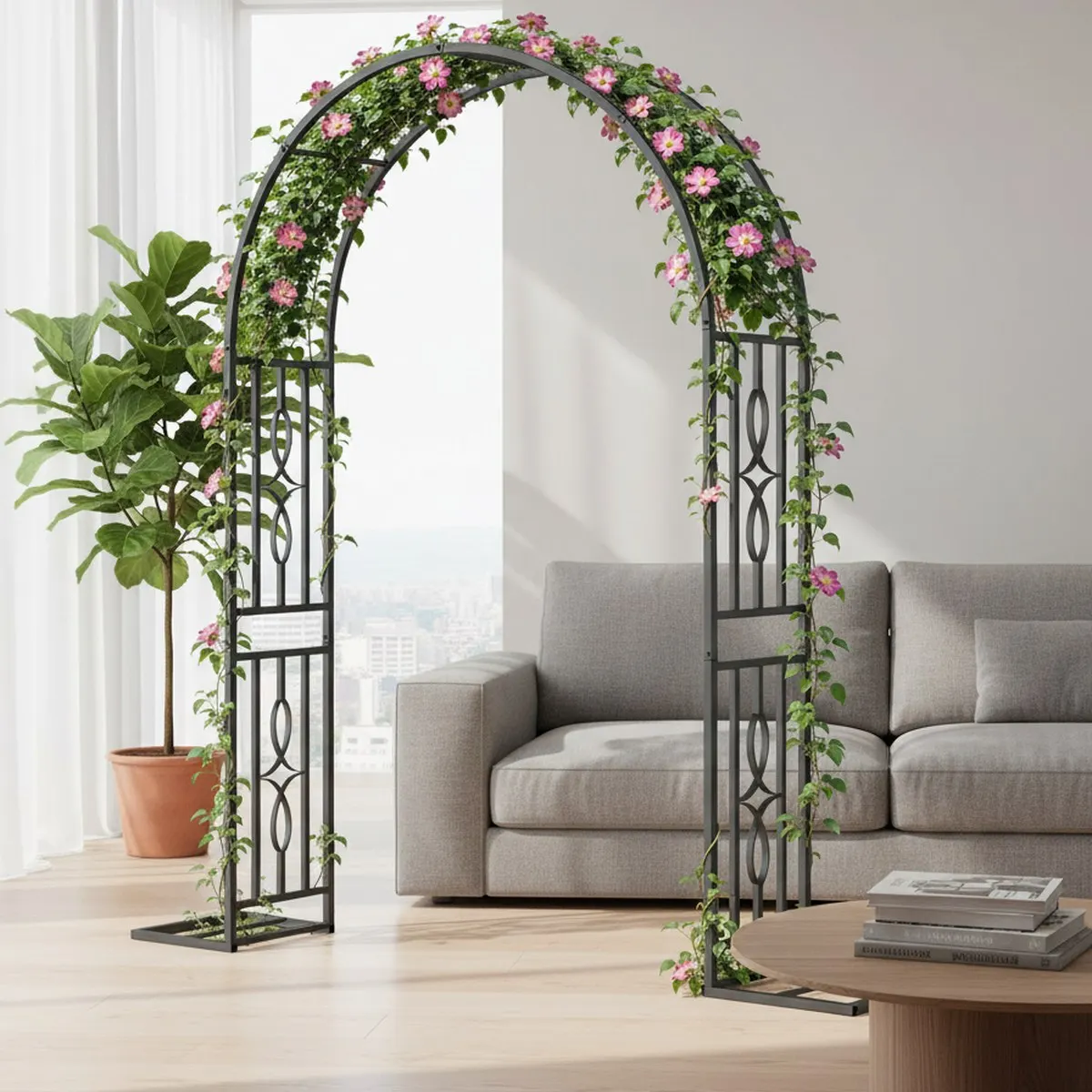 Heavy Duty Metal Garden Arch Trellis Large for Climbing Plants Wedding Party Decor